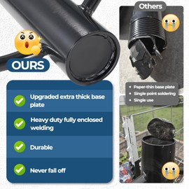 Fence Post Driver, 20LBS Fence Post Driver with Handle, 2.7 inch Inner Diameter Hand Post Pounder, Heavy Duty Driver Tool T Post Rammer for Fence Post U Channel Wooden Post Metal Post, Black