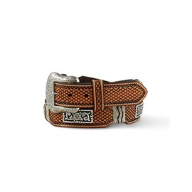 ARIAT Western Belt Mens Scalloped Edges Rawhide Wrap Tan A1040508, Tan, 40