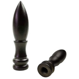 Hyamass 2Pcs Lamp Finial 2 Inch High Bronze Cap Bullets Knob Lamp Shade Finial Decoration Dual Thread Accessories (Bronze)