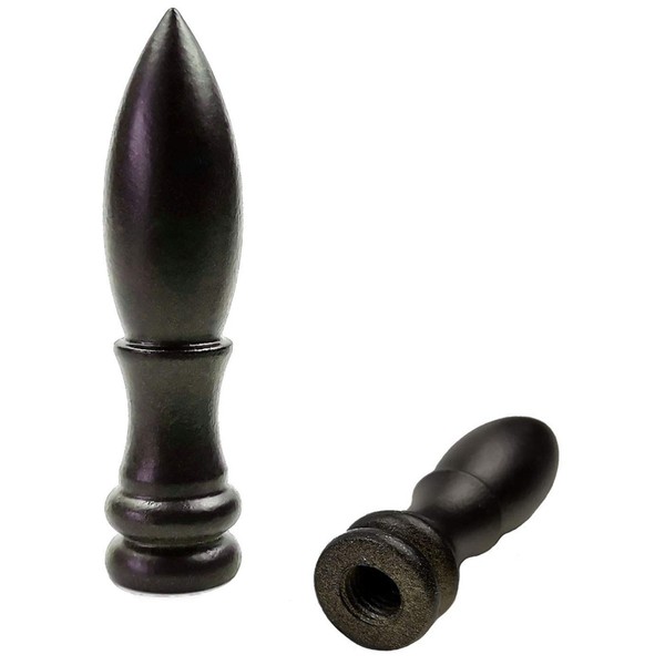 Hyamass 2Pcs Lamp Finial 2 Inch High Bronze Cap Bullets