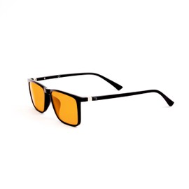 NOBLUE - Blue Light Filter Glasses Men & Women - Blue Light Glasses for Evening - Orange Computer Glasses with Blue Filter, 100% Blue Light Protection for Gaming, Computer Work, black