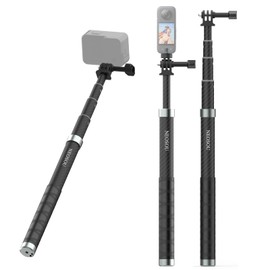 47-Inch Monopod Selfie Stick for GoPro Insta360 Osmo Action Pocket, Invisible/Carbon Fiber/Lightweight/Waterproof/Extension Pole for Go Pro 13 12 Insta 360 X4 X3 DJI Action 5 Pro 4 3 Pocket 3