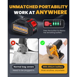 Hanchen Cordless Bag Sewing Machine Battery Powered Bag Sealing Machine High Speed Bag Closer Bag Closing Machine Bag Stitching Machine Bag Stitcher Packing for Feed Sacks Jute Seed Vinyl Rice Bags