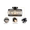 Zlepmlla Crystal Black Ceiling Light, Modern Semi Flush Mount Ceiling