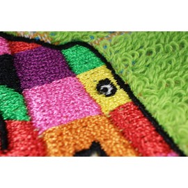 Marushin 55650000000 Carry Towel, Hand Towel, Elephant Elmer's Ichichi, 11.8 x 11.8 inches (30 x 30 cm)