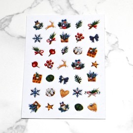 Christmas 2024 Nail Sticker for Nail Art Rhinestones Self-Adhesive 6PCS Set 5