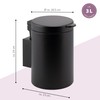 bremermann Wall-Mounted Cosmetic Bin, 3 Litres, Bathroom Bin, 2-Way Mounting,