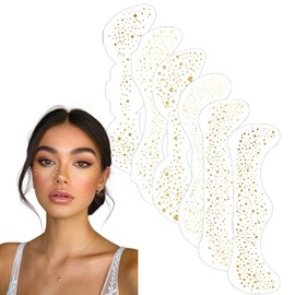 6Pcs Glitter Freckles Face Tattoo - 6.14x1.97 inch Gold Glitters Freckles for Sparkle Makeup - Face Tattoos for Women Christmas Gold Glitter Makeup