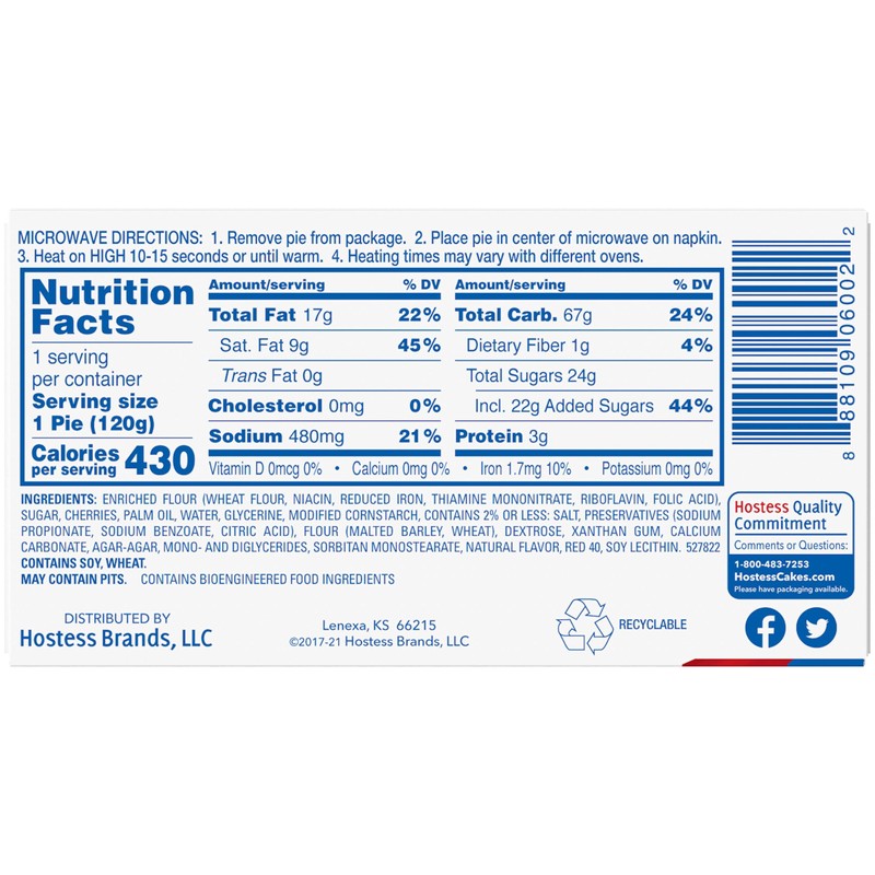 Hostess Cherry Fruit Pies (Pack of 8)