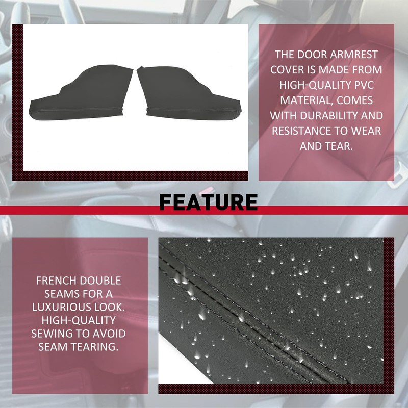 HECASA Door Panel Armrest Cover Compatible with 2011 2012 2013