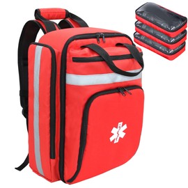 Cosell First Aid Bag Empty,EMS,EMT,Emergency Trauma Doctor Bag,First Aid Kit For Car,Home,Hiking,Camping and Travel(Red)