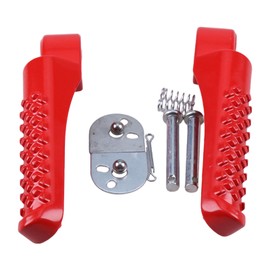 DVPARTS 2PK Foot Pegs Footrest Bracket Set Compatible with CT200U Trail 200 CT200U-EX BT200X CT200U-EXR CT100U Trail 100 212cc 196cc 6.5hp,mini bike foot pedal,Left Right (Red)