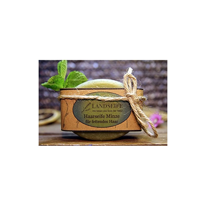 Landseife Organic Hair Soap Mint - For Greasy Hair -