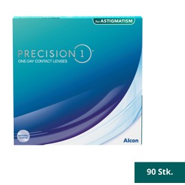PRECISION1 Toric Daily Lenses, Soft, Pack of 90, BC 8.5 mm, DIA 14.5 mm, CYL 1.25, Axis 90, -02.75 Dioptres