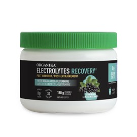 Organika Organika Electrolytes Recovery - Sugar Free Post-Workout Supplement with BCAAs and L-Glutamine - Berry Blast Flavour - 180g, 30 Servings