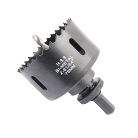 Hole Cutter 3.0 inches (75 mm) LAIWEI Bimetal Hole Saw HSS Round Hole Saw Head 0.07 inch (1.8 mm) Thick, Cutting Depth Up to 1.5 inches (38 mm), Heavy Duty Arbor, For Wood, Plastic, Plasterboard, Metal Pipes