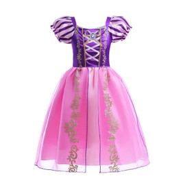 Lito Angels Girls Princess Rapunzel Costumes Girl Princess Dresses Fancy Party Dress, Purple, 5 Years