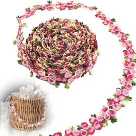 FDCGAS Borders and Ribbons for Sewing – 5 Yard Floral Lace Border Flowers Lace Trim Decorative Ribbon Borders Ribbons and Ribbons for Sewing, Embellishments, Clothing, DIY