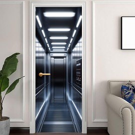 BVBOX 3D Door Decals Stickers Peel Stick Wall Murals Vinyl Wallpaper Self-Adhesive Mural Door Covers Decorative for Furniture Home Decor Wrinkle-Resistant Waterproof