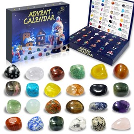 Crystal Advent Calendar 2024 Gemstone Advent Calendar 24 Days Christmas Countdown Calendar for Adult Stone Rock Gifts for Adult Women & Crystal Decor