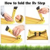 Marudina Large Platform RV Steps, 3-Level Adjustable Height Aluminum Folding
