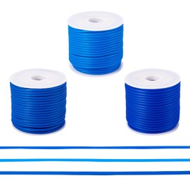 FASHEWELRY 32.81 Yards Knitting Barber Stitch Holder Cords 2mm Hollow Rubber Cord Blue Tubing Jewelry Tube String for Memory Wire Knitting Barber Crafts Jewelry Making Supplies