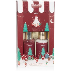 BRUBAKER Cosmetics Bath and Shower Gift Set Winter Berry Fragrance - 3-Piece Care Set in Christmas Gift Packaging - Christmas Set for Men and Women