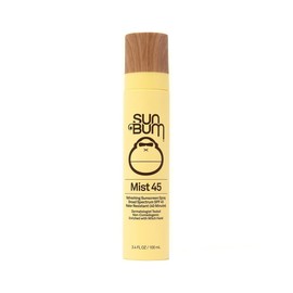 Sun Bum Sun Bum Original SPF Sunscreen 45 Mist, Vegan Hawaii 104 Act Compliant (Octinoxate & Oxybenzone Free) Broad Spectrum Moisturizing UVA/UVB Facial Sunscreen, 3.4 oz, Clear