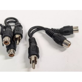CES SHIELDED AUDIO Y CORD RCA PLUG TO TWO RCA JACKS (2 PACK)