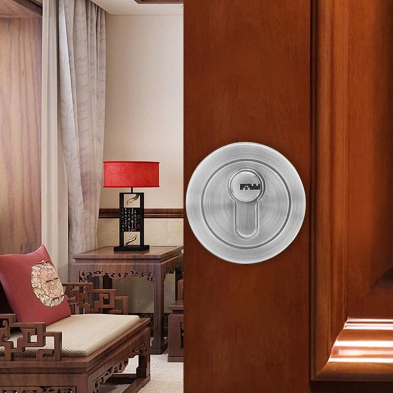 Sarini Stainless steel single face round bolt lock with keyed