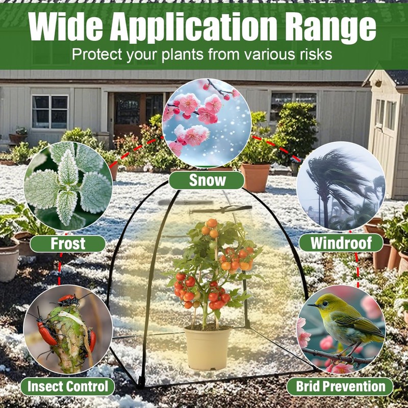 Plant Covers Freeze Protection, Clear Outdoor Garden Frost Cover, Plant