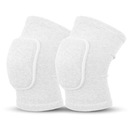 Aiyorse 1 Pair Volleyball Elbow Pads, Arm Brace Pads Elbow Protector Strap Support Fitness Arm Protector Compression Breathable with Padded Soft Support Cushion for Men and Women(White,XS)
