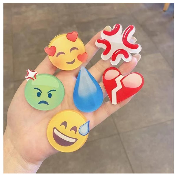 Emoji Pack Sweat Angry Question Mark Hairpin Water Drop Cute Emoji Silent Hair Accessories Cute Student Hairpin Funny Soul Hairpin 3-5cm (Super Value 11 Piece Set)