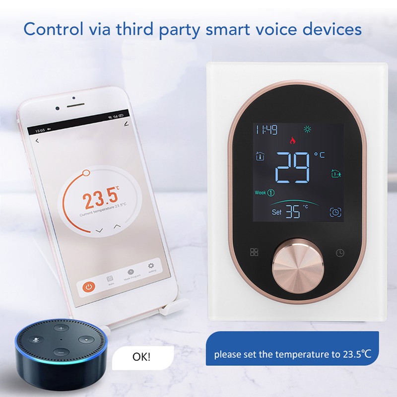 Smart Color Thermostat APP Programmable Touchscreen Knob Control Smart Temperature