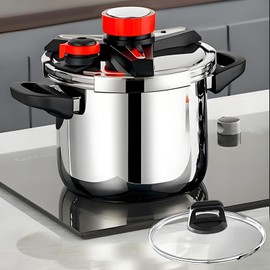 KILOGORGE Pressure Cooker 10 QT,Pressure Canner,304 Stainless Steel Pressure Cooker,One-Hand Locking,Compatibility Gas and Induction Cooktops, Pressure Canner for Canning