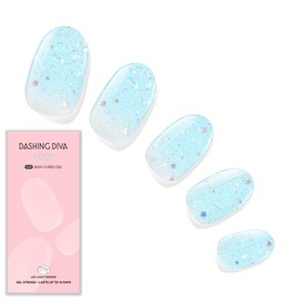 Dashing Diva Glaze Nail Strip Set - H20MG - Long Lasting, Chip Resistant, Semi-Cured Gel Nail Strips - Summer Gel Set - 4-Piece Manicure Kit with 32 Strips
