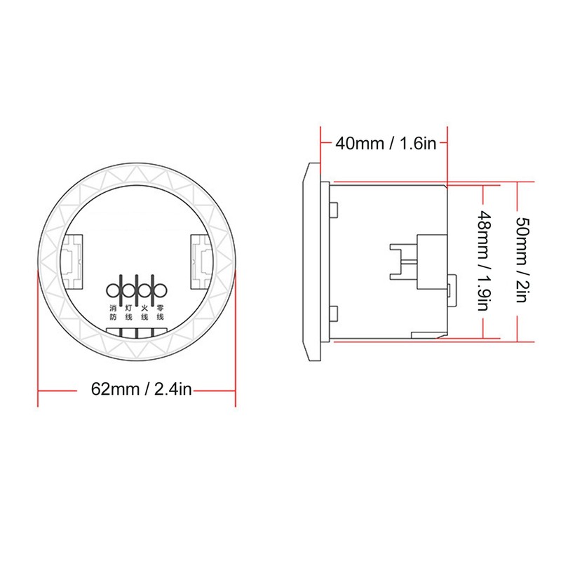 AC220V/110V Millimeter Wave Presence Sensor Adjustable 24GHz Motion Detection Ceiling