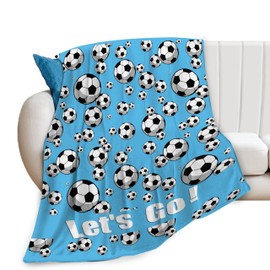 Soccer Blanket Soccer Ball Decor Throw Blanket Football Blanket Gifts for Girls Boys Soccer Lover Winter Bedding Super Warm Soft Plush Lightweight Fleece Flannel Blanket for Kids Men Women 50"X40"