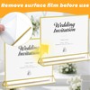 Cptoion 6 Pack Acrylic Sign Holders with Golden Border,7x5 Horizontal