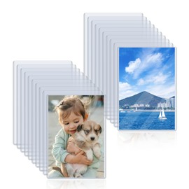 Rainmae 25 Pack 5" x 7" Rigid Print Protectors, Clear Waterproof Hard Plastic Page Sheet Protectors, B6 Paper Sleeves Photo Plastic Sleeves Hard Plastic Document Holder Birth Certificate Protector