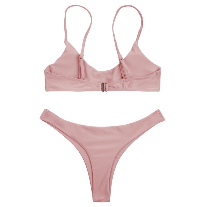 SherryDC - Traje de baño de bikini brasileño con cuello