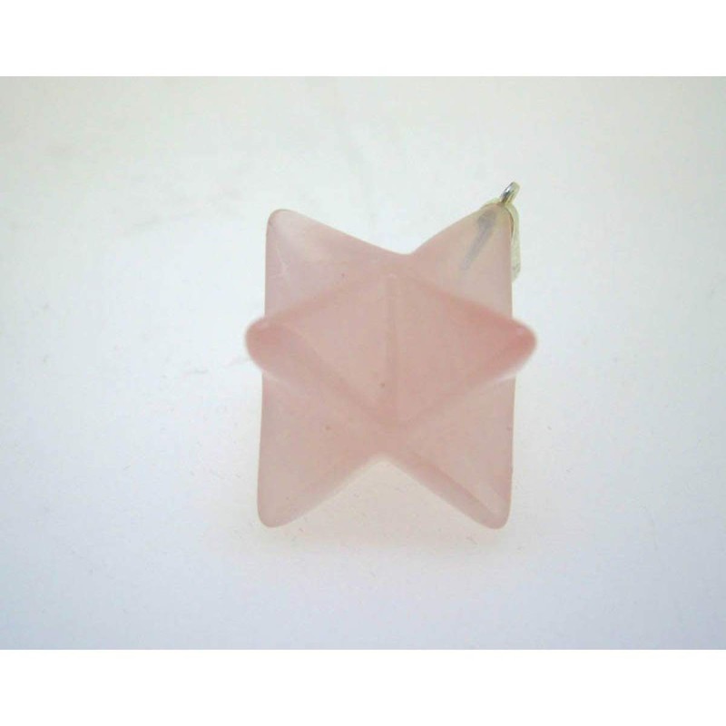 Merkaba Necklace Pendant Rose Quartz