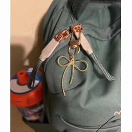 Lemua Bow Keychains for Women, Cute Gold and Silver Bow Handbag Purse Charm, Small Bow Bag Charm for Women and Girls, Keychain for Car Keys Backpacks Wallets, Gold and Silver, Small