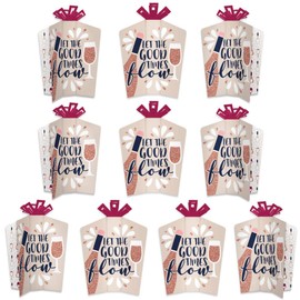 Big Dot of Happiness But First, Wine - Table Decorations - Wine Tasting Party Fold and Flare Centerpieces - 10 Count