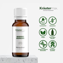 Kräutermax Milk Thistle Drops | Milk Thistle Extract as a Perfect Alternative to Milk Thistle Tea or Milk Thistle Capsules | Extract of Milk Thistle Fruits | Milk Thistle Vegan | 1 x 50 ml