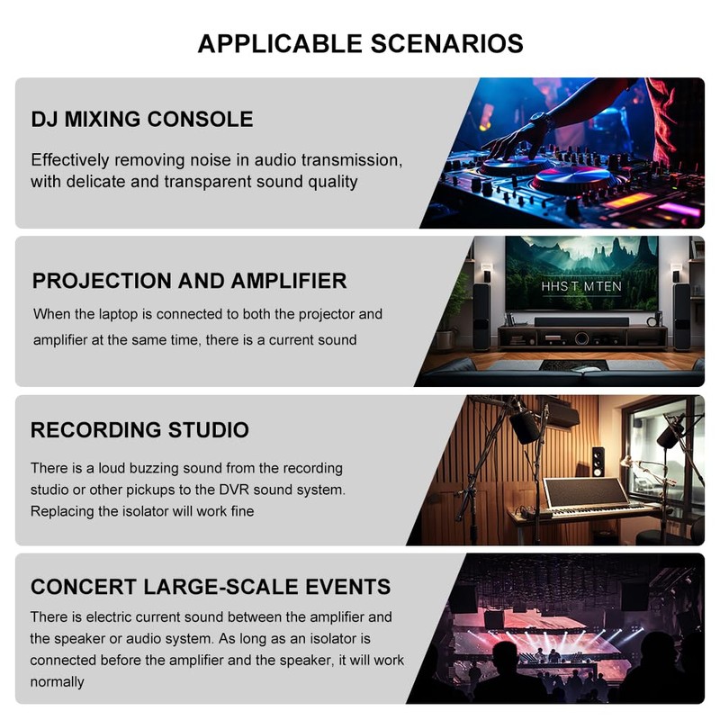 Ground Loop Noise Isolator, Noise Filter for Car Audio/Home Stereo