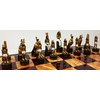 Egyptian Anubis Gold & Silver Chess Men Set W/ Colour