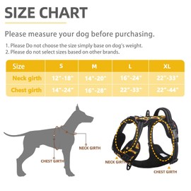 PUPTECK No Pull Dog Harness Medium Sized, Adjustable Reflective Dog Harness with Handle Easy Control, Comfortable Soft Padded Pet Vest Harness for Medium Dogs, Sunflower M