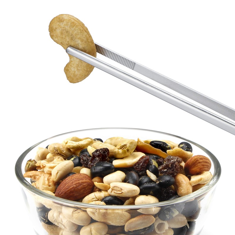 MSY BIGSUNNY Kitchen Culinary Tweezers - Stainless Steel Offset Tip