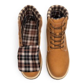 ANJOUFEMME Winter Hiking Boots Men Waterproof, Warm Work Trekking Boots for Men FNM19-G-YELLOW-8.5